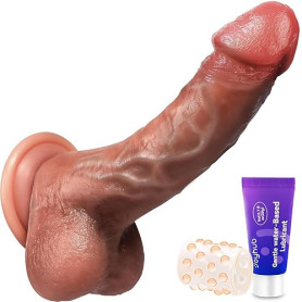 PRONFANS 20.5CM Gode Realiste Sex Toýs Femme Homme Couple, Dildo Sex Toys Ventouses Gaines pour pénis, Godemichets Sextoy Plug