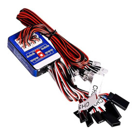 WANGCL Kit d'éclairage de Voiture Rc Kit de système d'éclairage de Frein de Direction 12 LED Lumière stroboscopique de Simulatio