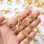 AUGSUN 100Pcs Attache Porte Clé (50 Mousqueton Porte-Clé, 50 Anneaux de Porte Clé) Porte Clef d'Or pour Bijoux, Loisirs Créatifs