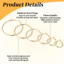 6 paires de boucles d'oreilles créoles en or pour femme, 6 tailles, sans ternissure, fines, imperméables, boucles d'oreilles cré