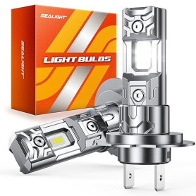 SEALIGHT H7 LED 32000LM 6500K Lumière Blanche, Ampoule LED H7 pour Kit De Conversion Halogène, 1:1 Taille Halogène, Plug and Pla