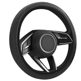flintronic Couvre Volant de Voiture Universelle, 36–38 cm Housse de Volant en Cuir, Cache Volants de Protection Intégrale, Antid
