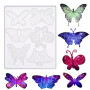 Molain Moule en silicone en forme de papillon - En résine époxy - 6 styles 3D - Pour couler des bougies - Pour porte-clés, boucl