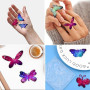 Molain Moule en silicone en forme de papillon - En résine époxy - 6 styles 3D - Pour couler des bougies - Pour porte-clés, boucl