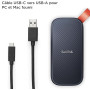 SanDisk Portable SSD 1 To (Disque SSD Externe, Portable SSD, des vitesses allant jusqu'à 800 Mo/s, Disque NVMe SSD, Robust SSD,