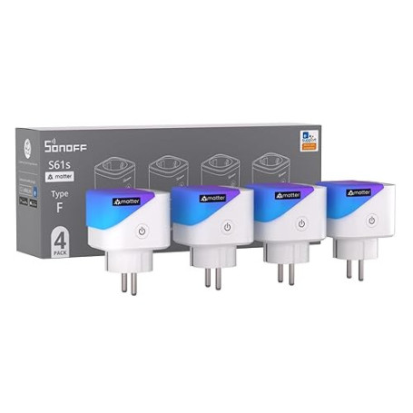 SONOFF S61s Prise Connectée WiFi 16A/3840W – Contrôle à Distance & Vocal, Mesure de Consommation Électrique, Minuterie Intellige