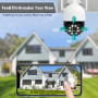 DEKCO 2K Camera Surveillance WiFi Extérieure, 360° PTZ Caméra Surveillance, Détection Mouvement, Vision Nocturne en Couleur, Ale