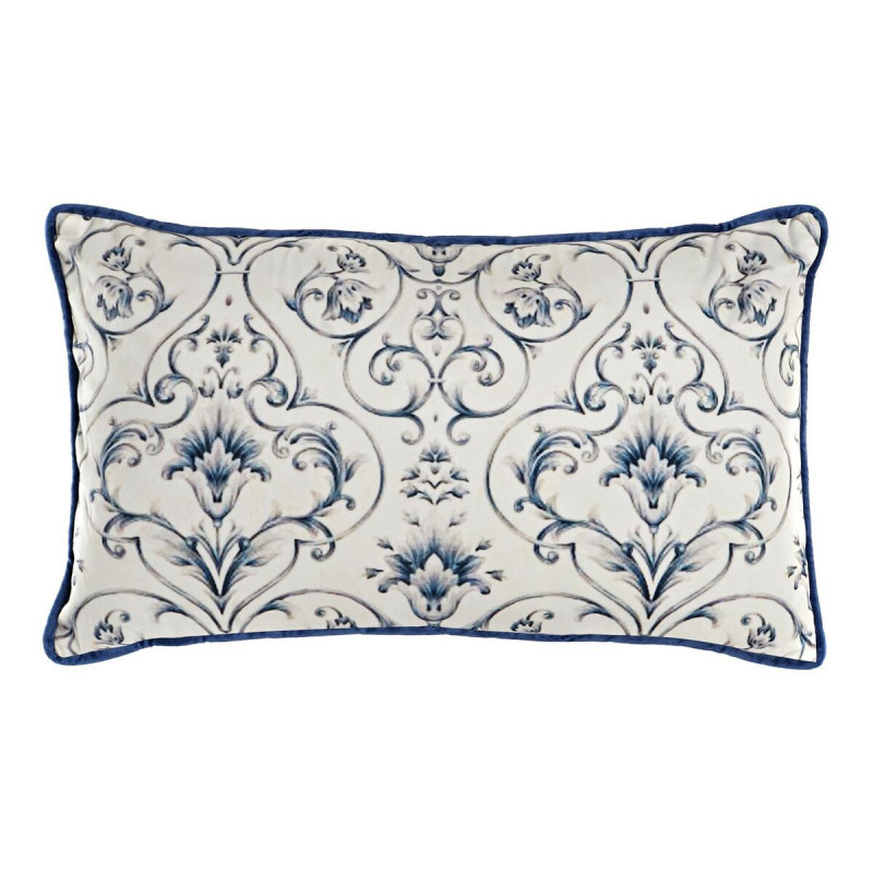 Coussin DKD Home Decor Bleu 50 x 10 x 30 cm Fleurs