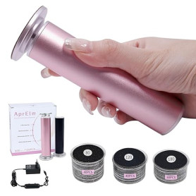 AprElm E1 - Rapeuse Pieds électrique Professionnelle 12 cm - avec 120 Disques Abrasifs et Vitesse Variable - Pour Pedicure et So
