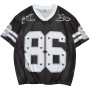 Zaitun T-shirt en jersey Y2k pour homme - Motif vintage - T-shirt de football surdimensionné - Col en V - Manches courtes - Pour