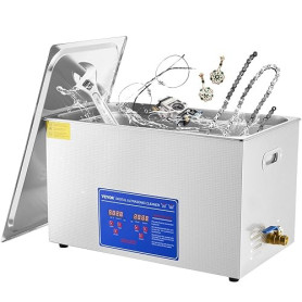 VEVOR Nettoyeur à Ultrasons 30 L Ultrasonic Cleaner Professionnel en Acier Inoxydable avec Minuterie Numérique et Chauffage Appa