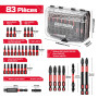 GEINXURN 83 Pièces Coffret d’embouts de Tournevis en Acier S2 Magnétique Torx/Phillips/Pozidriv/Plat/Hex Embouts de Vissage, Por
