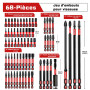 Geinxurn Professional 68 Pièces Embouts de Vissage aux Chocs (PH-, TX-, PZ-, SL-, Hex), Embout Magnétique pour Visseuse Tournevi
