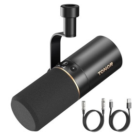 TONOR USB/XLR Micro Dynamique, Cardioïde Microphone pour Podcasting, Gaming, Streaming, Broadcasting, Enregistrement Vocal, Chan