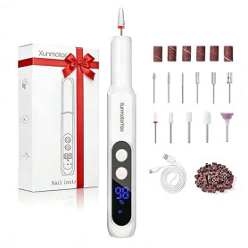XunmotorYao Lime à ongles professionnelle, portable et rechargeable Lime à ongles électrique réglable avec embout en céramique 3