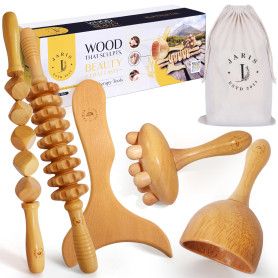 JARIS - Maderotherapie- Kit Professionnel Maderothérapie Corps | Abdomen et Cellulite | Kit Complet avec Instructions QR Écologi