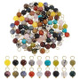 PH PandaHall 108pcs 18 Couleurs Pendentif en Pierre Précieuse, 6 mm Charmes de Perles de Pierre Perles Rondes Lisses avec Boucle