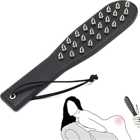 PIIKNUO Spanking Paddle Sex SM Cuir Érotique Fouet BDSM Cuir Spike Paddle Fouet Érotique Fouet Flirt Fétiche Flogger avec Rivets