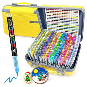 Guangna 360 Couleurs Feutre Acrylique, Feutre Acrylique Acrylique Pinceau Pour Papier, Verre, Galet, Métal, Plastique, Bois, Oeu