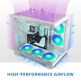 MUSETEX Boitier PC ATX,6 Ventilateurs PWM ARGB préinstallés,Support RAD 360MM Boitier PC Gamer,Type-C 270° Full View Verre tremp