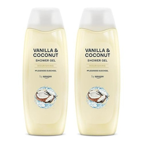 by Amazon Gel Douche Vanille et Noix de Coco, 2 x 500ml