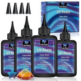 VidaRosa Résine UV 400g de type dur Cristal Clair pour Coulée & Revêtement/Moules/Fabrication de pendentifs de bijoux, boucles d