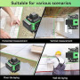 Niveau Laser 360 Autonivelant, Lazer Niveaux Vert 4 x 360°, Niveau laser 4D 16 lignes Auto-nivelant, Laser Chantier, IP54 Waterp