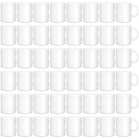SUBLOVER 11 oz Ensemble de 48 Blanc tasses à sublimation, Céramique Personnalisé Mugs et Tasses à café pour Cadeau Collègue Idée