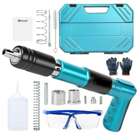 Mini Pistolet à Ongles Portable, Pistolet à Clous Manuel avec 5 Niveaux de Puissance, Cloueuse Pneumatique Silencieuse, Cloueur
