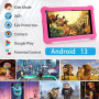 SUMTAB Tablette Enfant 7 Pouces Android 13 avec GMS Certified, 8(3+5) GB RAM, 64GB ROM (TF Card 128GB), Applications Pré-Install