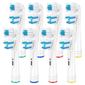 Brossettes de Rechange Dual Clean Compatible avec Oral B – Têtes de Brosse à Dents de Rechange les Brosses à Dents Électriques, 