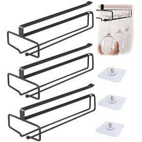 Laufunjoy Lot de 3 supports pour verres à vin, porte-verres à pied, porte-verres à vin, porte-verres en métal, porte-verres sous