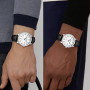 HANPOSH Montre Homme Bracelets en Cuir avec Grand Cadran numérique, faciles à Lire, Montres à Quartz étanches Montres pour Homme