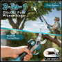 Sécateur Électrique Avec Perche, Moteur Brushless, Portée Totale 4,2 m, 2-en-1 Secateur Electrique Sans Fil avec 3 paires Lame S