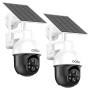 aosu 3K Caméra Surveillance WiFi Exterieure sans Fil, 5MP Camera Exterieur Solaire, 360° PTZ Suivi Automatique Détection IA Pers