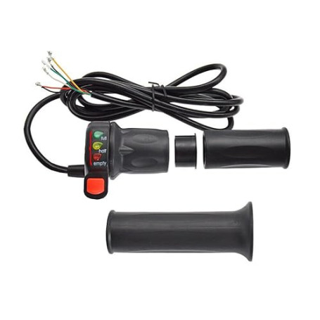 JOYSOG Poignée d'accélérateur de vélo électrique, 36 V/48 V Trottinette électrique avec 3 vitesses Affichage de la puissance Poi