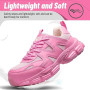 KOIFISH Chaussures de Sécurité Femme Légère Basket de Secruite Confortable Antidérapante Chaussures de Travail Embout Acier Resp