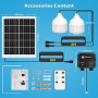 Aigostar- Ampoule solaire exterieur à suspendre 70W, câble de 11M, étanche IP65. Lampe solaire avec télécommande et cordon de tr