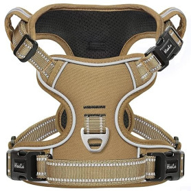 HEELE Harnais Chien, Harnais Anti Traction Réfléchissant Harnais pour Moyen Grand Chien avec Poignée Rembourrée, 1 Boucle sur la