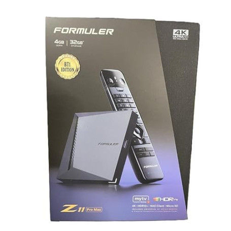 Formuler Z11 Pro Max 4K Android 11 OTT Streamer multimédia 4 Go RAM 32 Go Flash WiFi 6th, Noir
