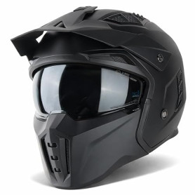 VINZ Kioto Casque Jet / Casque Streetfighter | Homologué ECE 22.06 | Casque de Scooter avec visière Solaire / Pare-Soleil | Casq