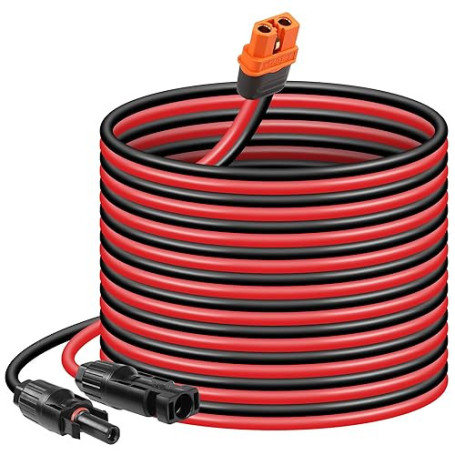 CERRXIAN Connecteur de panneau solaire 5 m 12 AWG vers câble d'alimentation femelle XT60i pour panneau solaire, centrale électri