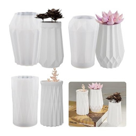 Octonyluck 3 Pièces Moule Vase Silicone, Resine Epoxy Moule Silicone, Moules en Silicone Vase DIY, Moules en Résine Vases, Moul