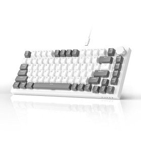 AJAZZ AK820 Mechanical Keyboard, 75% Hot Swappable Wired Volume Control Knob, PBT Keycaps, Five-Layer Sound Insulation Pad, 82-K