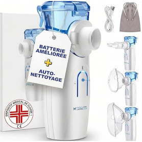 Medicinadellavoro.com - Nebulisateur Portable Silencieux Bebe et Adulte, Inhalateur Rhume Vapeur avec USB-C, Batterie Rechargeab