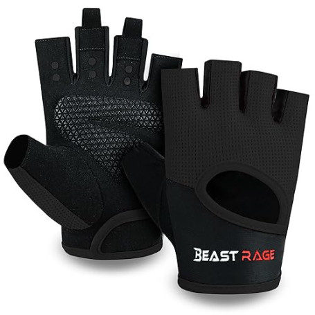 BEAST RAGE Gants de Fitness Respirants pour Hommes et Femmes Gants d'haltérophilie Bodybuilding Gym Exercice Anti-dérapant Cross