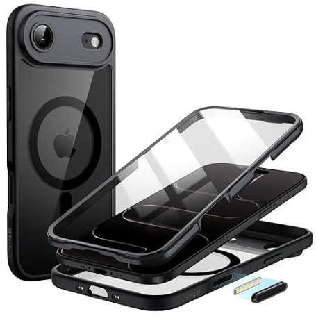 JETech Coque pour iPhone Air avec Protection D'écran en Verre Trempé Intégrée et Bouton de Contrôle de Caméra, Compatible avec M