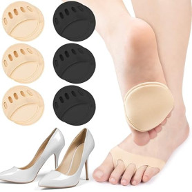 Kiiwah 6 Paires Coussinets Metatarsiens, Coussinets d Avant-Pied en Tissu Nid d'Abeille Respirant pour Femme Talon Haut, Soulage