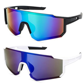 MplehDa Lot de 2 lunettes de soleil polarisées pour homme et femme - Protection UV 400 - Coupe-vent - Protection contre le vent