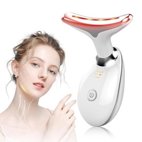 Appareil Anti Rides Visage, 3 Modes EMS Appareil de Gua Sha Visage, Appareil de Massage Visage 7 Couleurs, Chauffable 45°C Guash